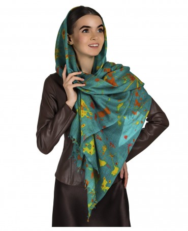 Палантин Женский W40-FLEUR.SAUVAGE/VERTE